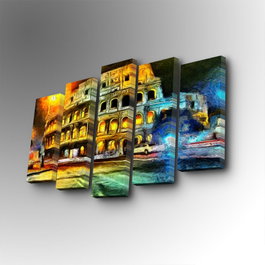Wallity Cuadro Decorativo en Lienzo 5 Piezas 5PUC-088 Multicolor